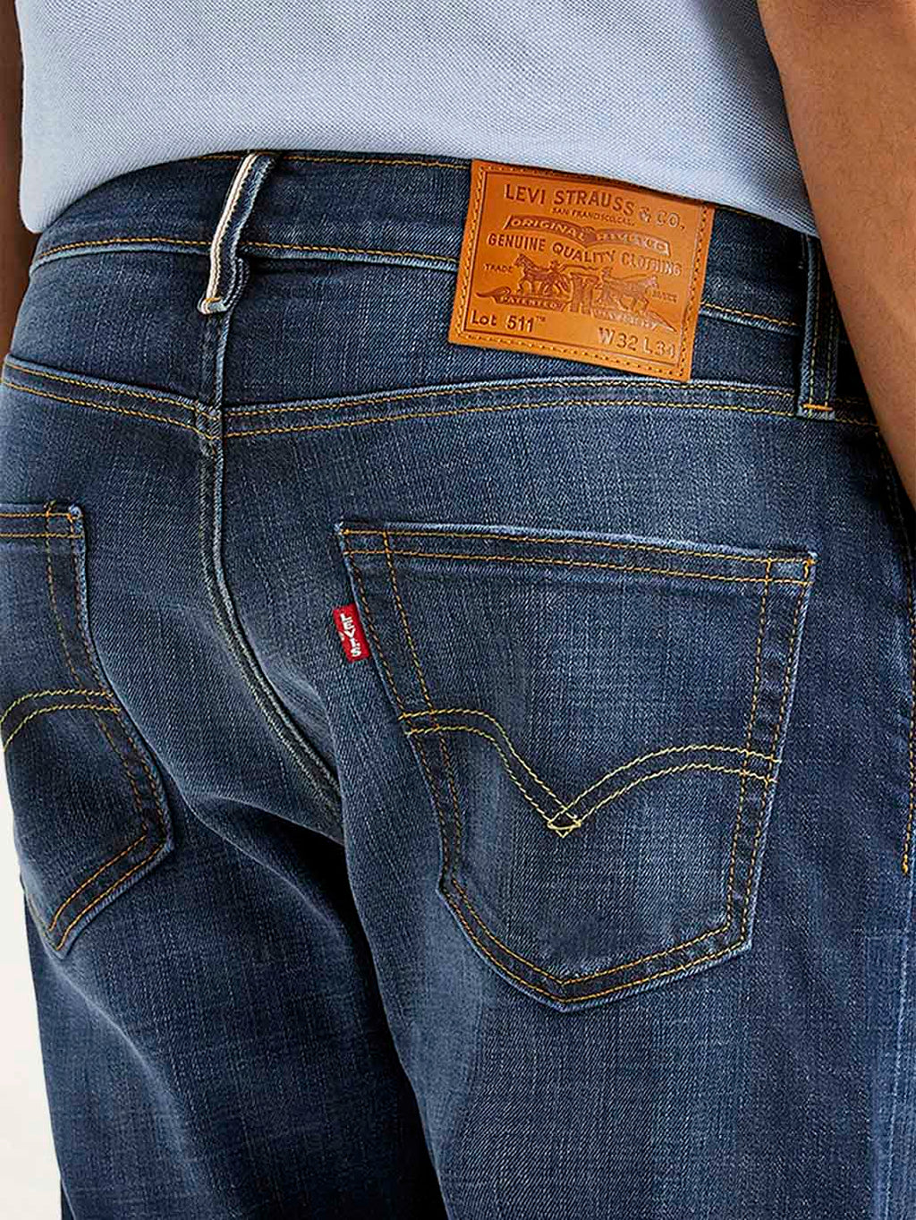 Men's 511 Blue Slim Fit Mid Rise Selvedge Jeans