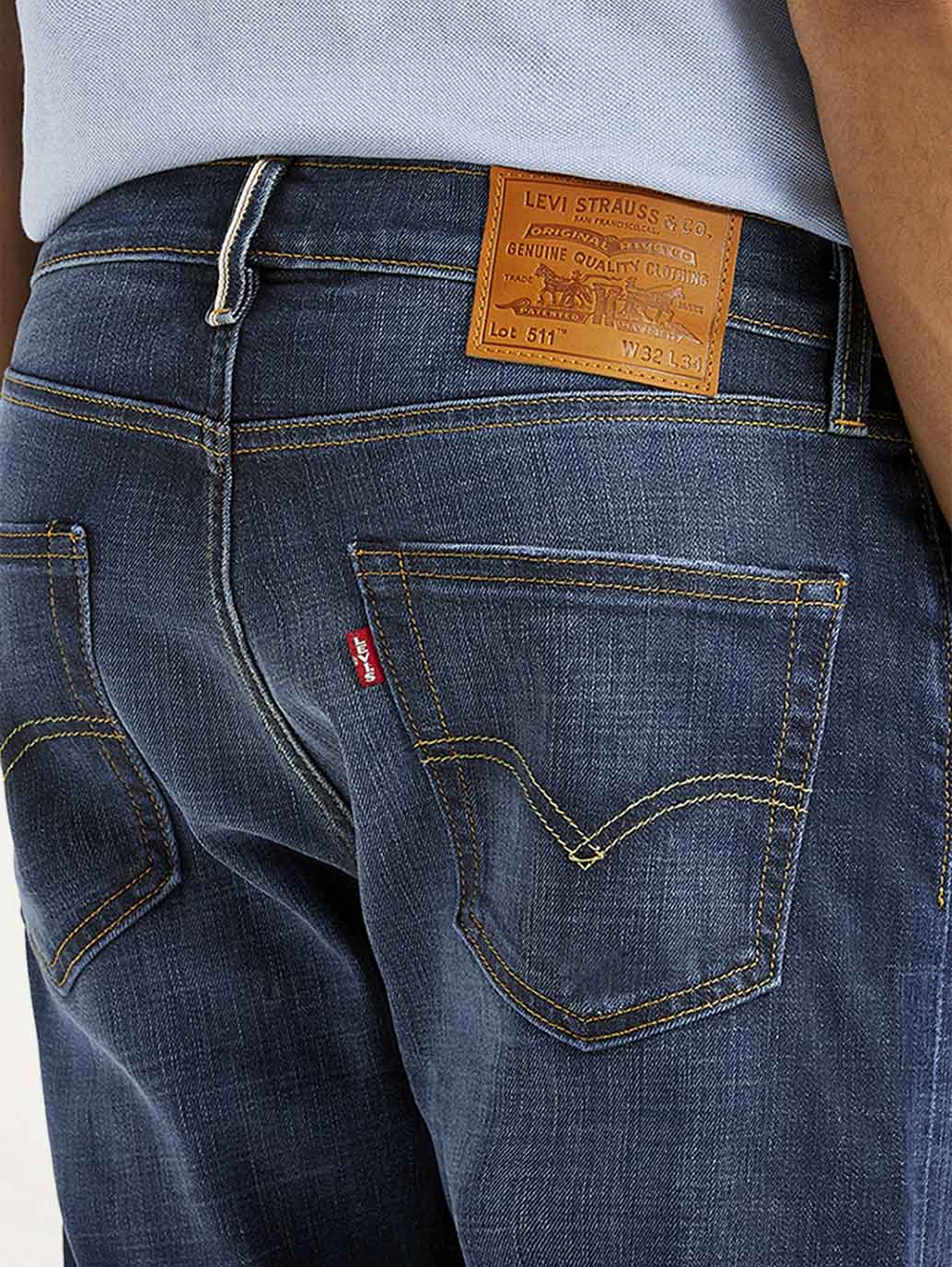 Men's 511 Blue Slim Fit Mid Rise Selvedge Jeans