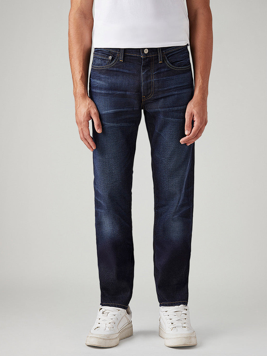 Men's 511 Dark Blue Slim Fit Mid Rise Linen Jeans
