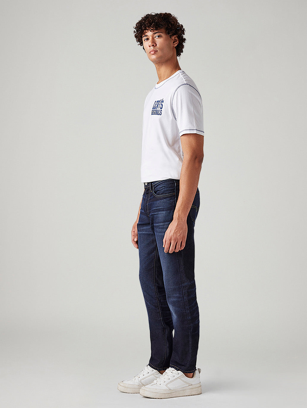 Men's 511 Dark Blue Slim Fit Mid Rise Linen Jeans