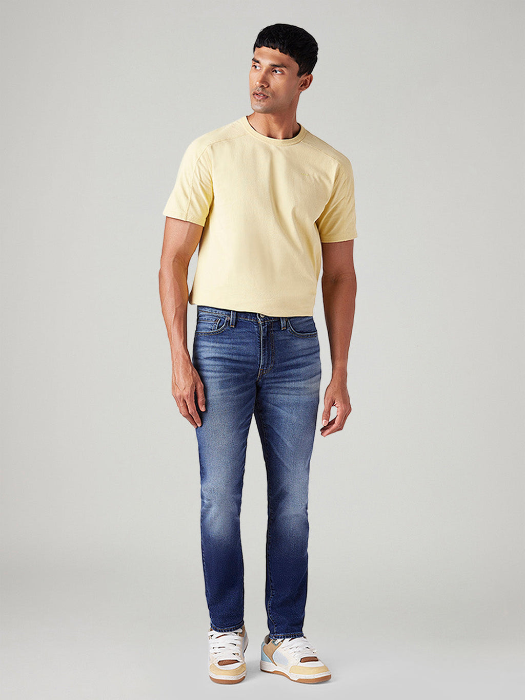 Men's 511 Blue Slim Fit Mid Rise Linen Jeans