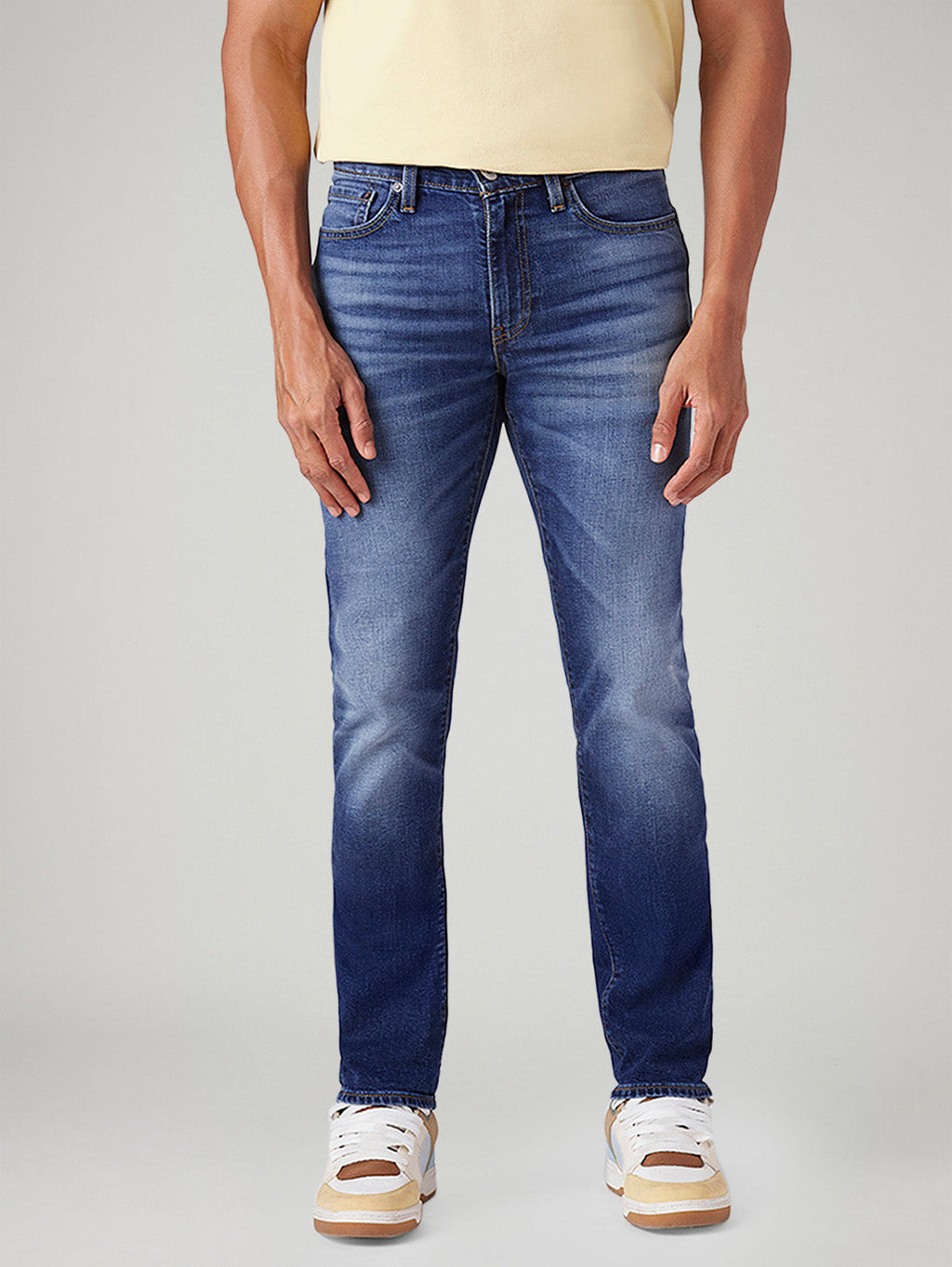 Men's 511 Blue Slim Fit Mid Rise Linen Jeans
