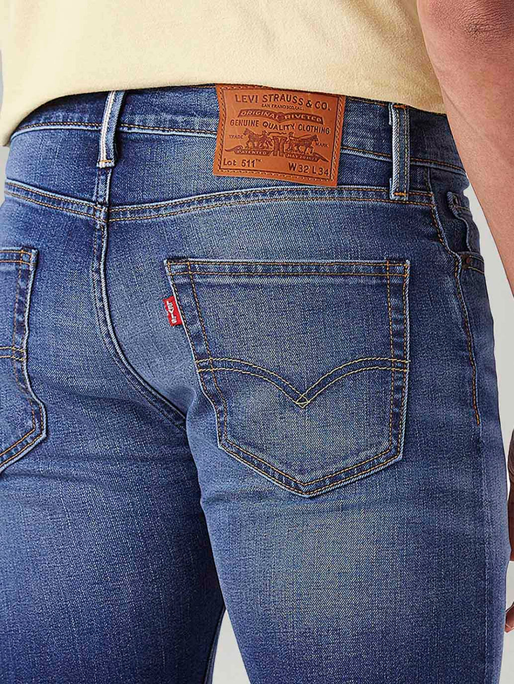 Men's 511 Blue Slim Fit Mid Rise Linen Jeans