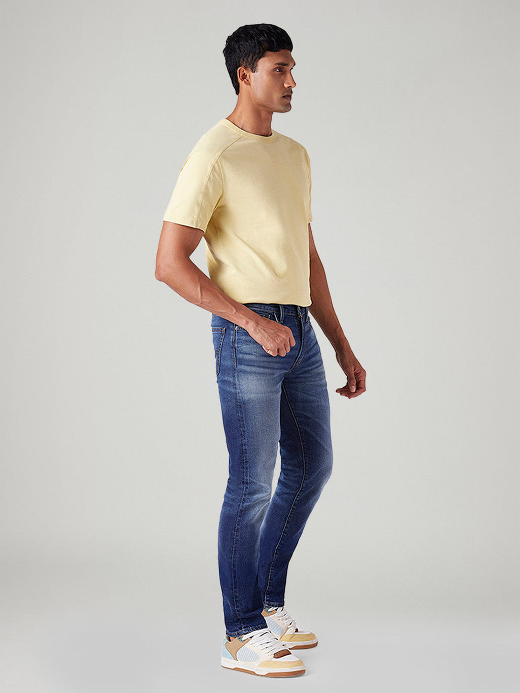Men's 511 Blue Slim Fit Mid Rise Linen Jeans