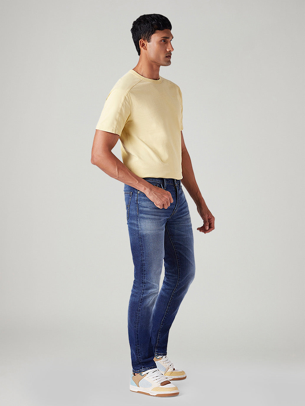 Men's 511 Blue Slim Fit Mid Rise Linen Jeans