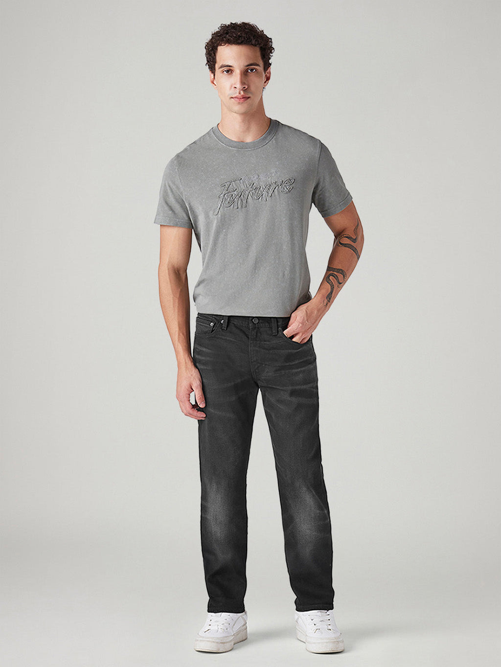 Men's 511 Charcoal Grey Slim Fit Mid Rise Selvedge Jeans