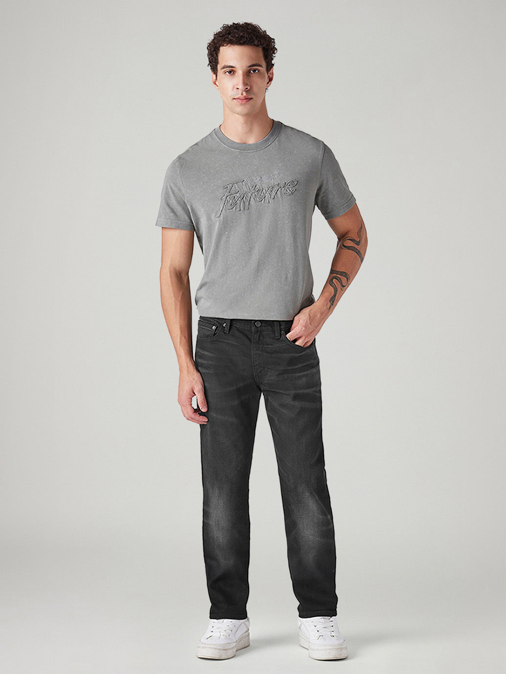 Men's 511 Charcoal Grey Slim Fit Mid Rise Selvedge Jeans