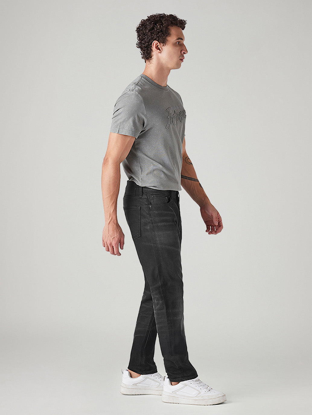 Men's 511 Charcoal Grey Slim Fit Mid Rise Selvedge Jeans