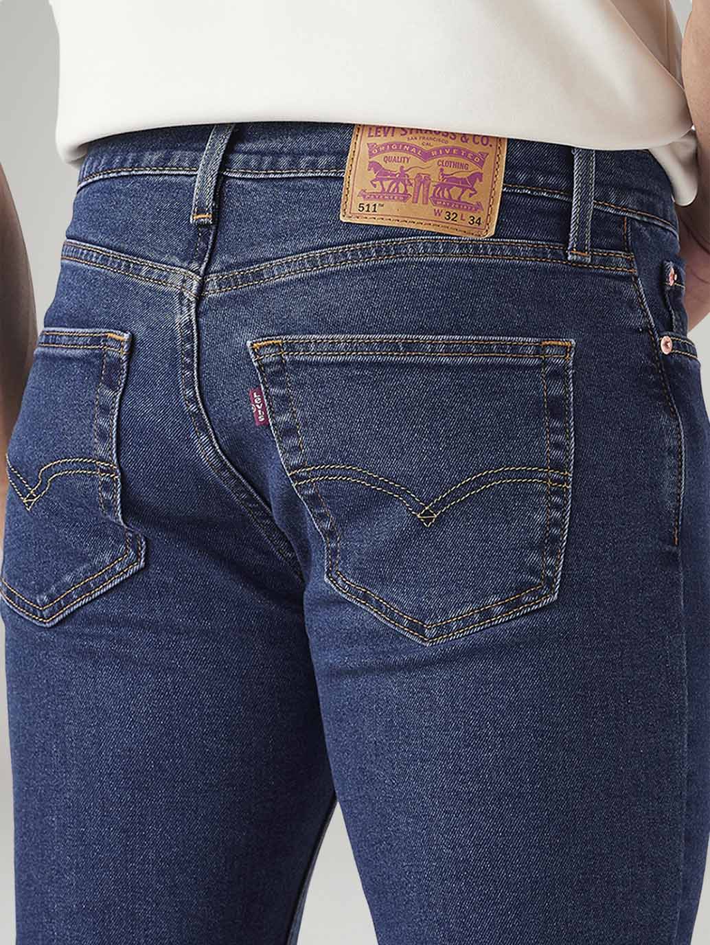Men's 511 Blue Slim Fit Mid Rise Jeans