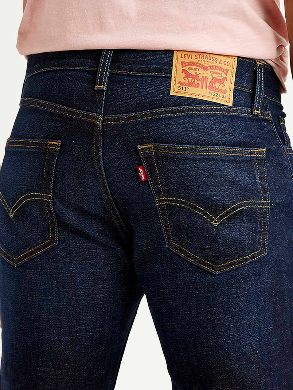 Men's 511 Navy Slim Fit Mid Rise Linen Jeans