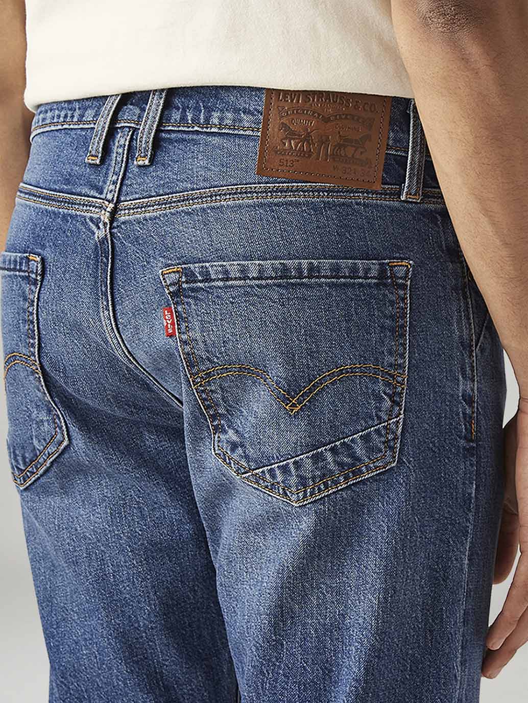 Men's 511 Blue Slim Fit Mid Rise Selvedge Jeans