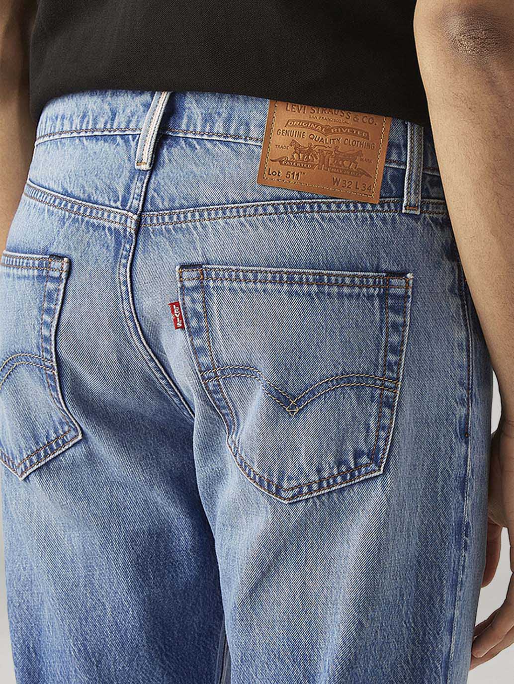 Men's 511 Blue Slim Fit Mid Rise Selvedge Jeans