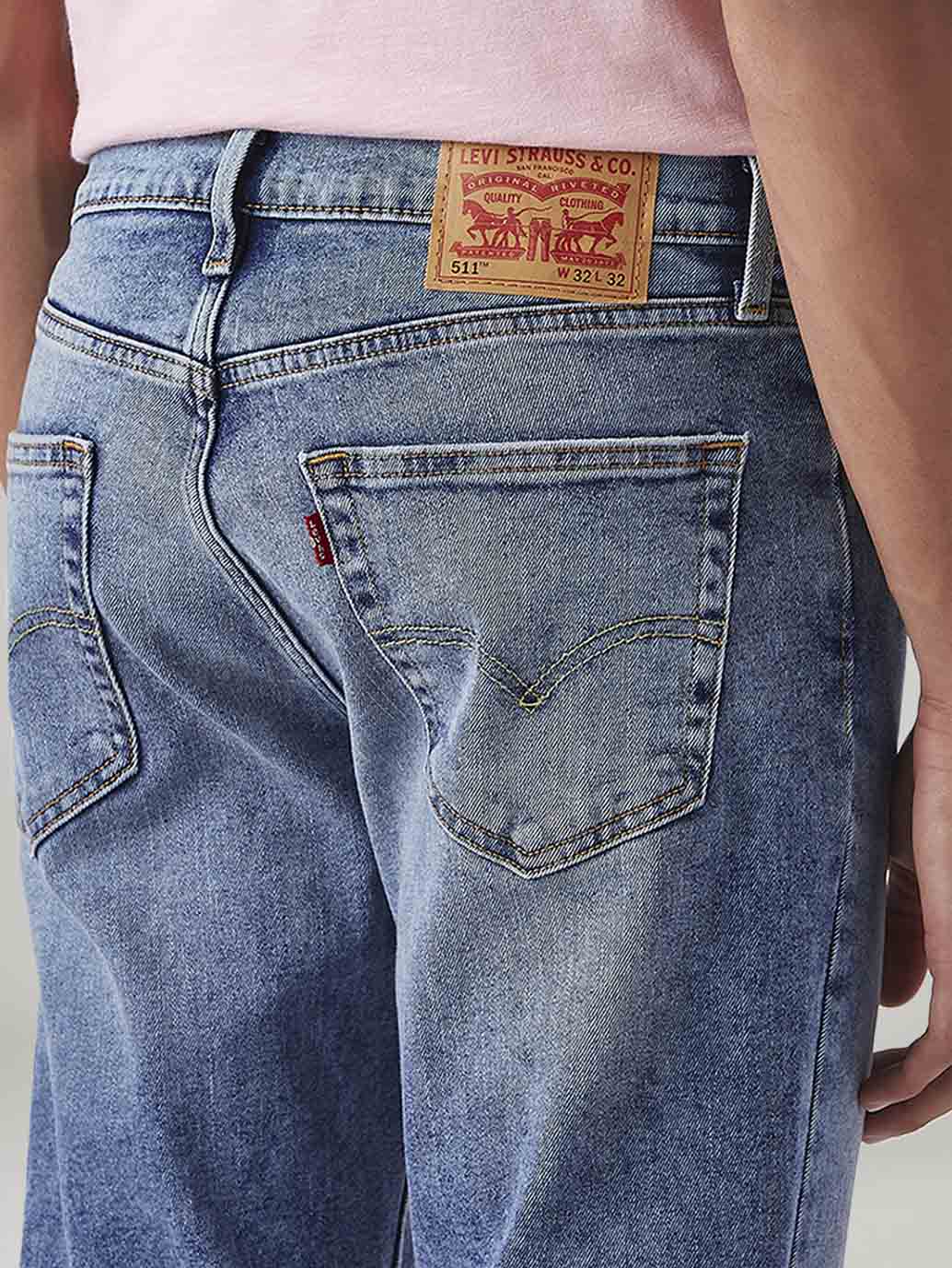 Men's 511 Blue Slim Fit Mid Rise Jeans