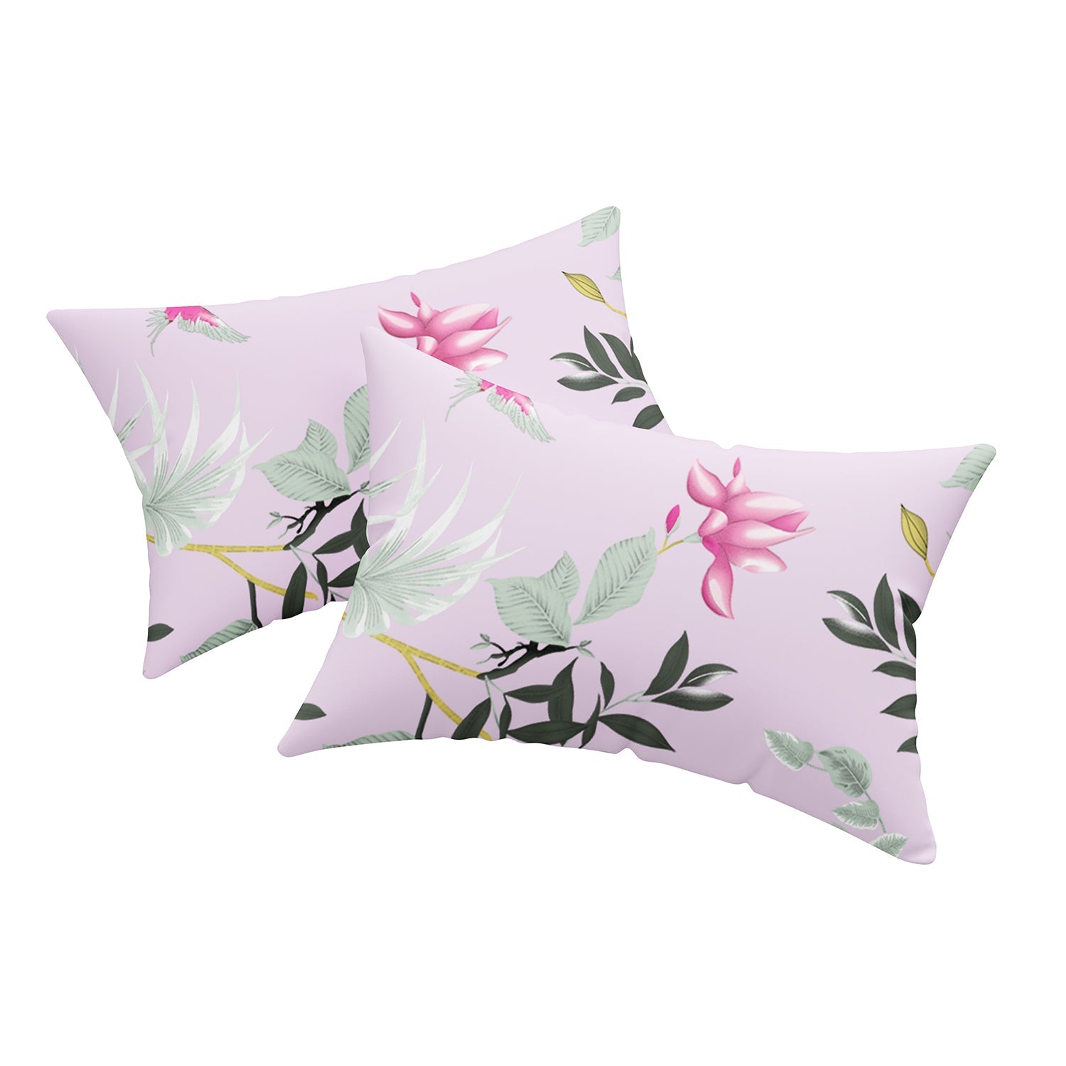 Serene 200 TC 100% Cotton Printed Bedsheet with Pillow Covers, Bloom Ray Pink
