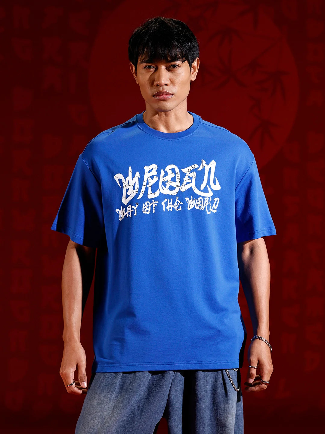 Graphic chest print T-shirt | Blue