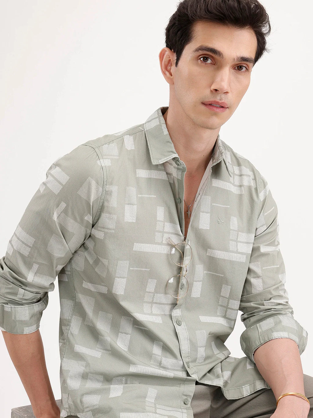 Regular Fit AOP Shirt | Green