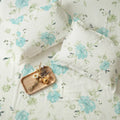 Serene 200 TC 100% Cotton Bedsheet with Pillow Covers - Sapphire Soft Aqua