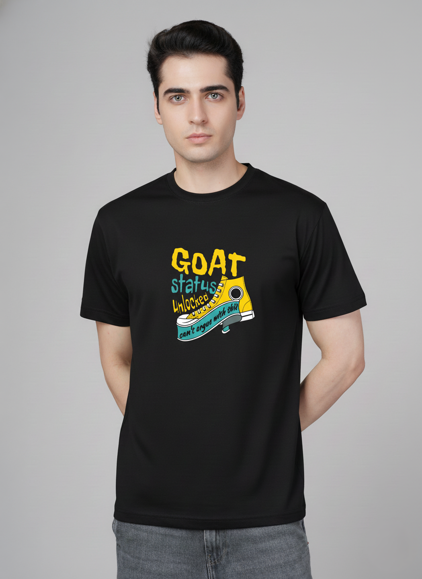 Men Cotton Black Printed Tshirt