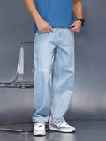 Men’s loose fit light washed jeans | Super Stone