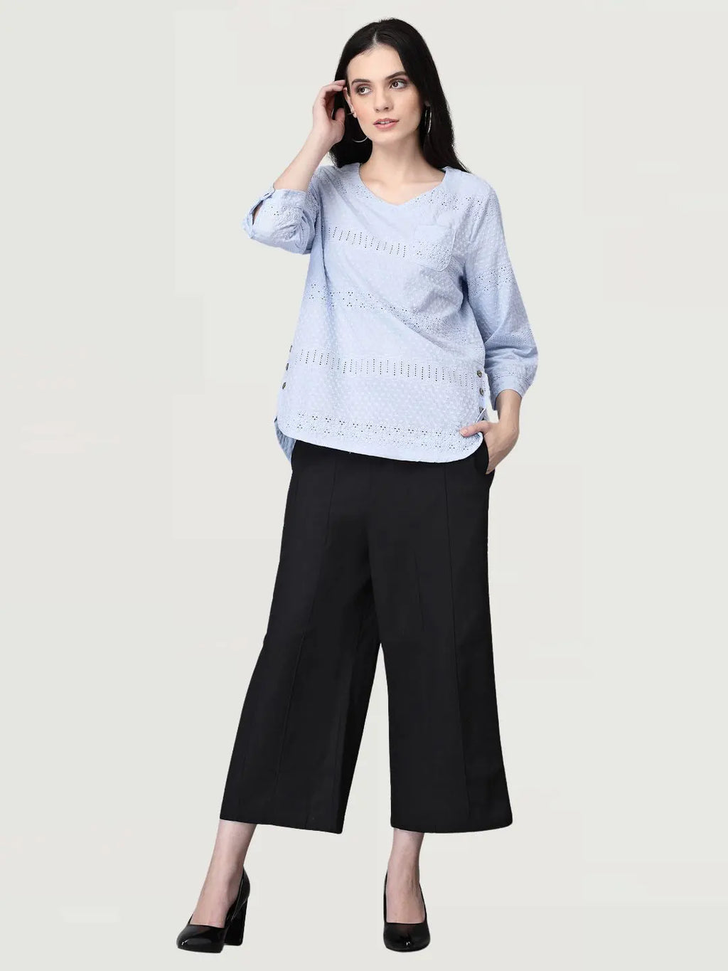 Black Cotton Linen Lower