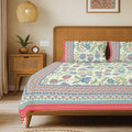 Rajasthani Ethnic 100% Cotton Bedsheet with 2 Pillow Covers - Noorjaal