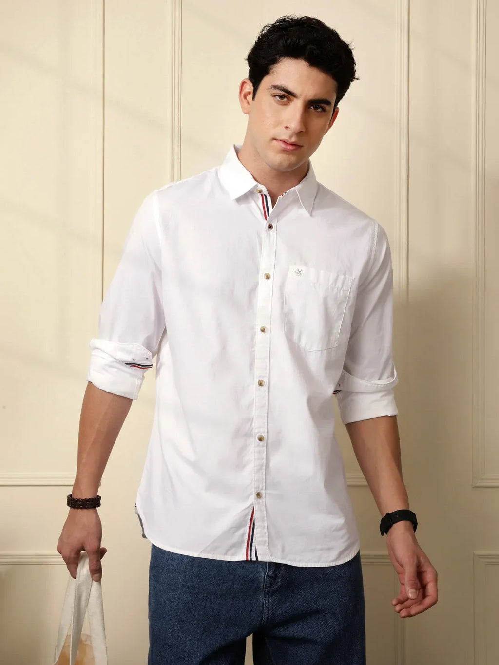 Classic Cotton Slim Fit Shirt | White