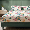 200 TC Glaced Cotton Microfiber Bedsheet with Pillow Covers - Bloomingdale