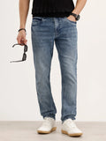 Slim Fit Faded Denim Jeans | Light Blue