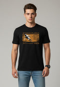 Men Printed Black Cotton Tshirt