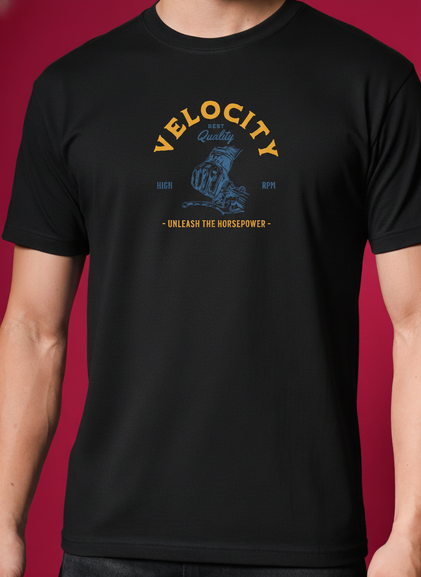Men Round Neck Cotton T-Shirt