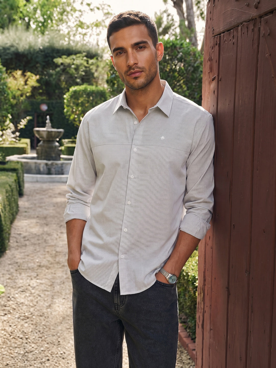 Comfort Fit Cut & Sew Shirt  | Grey