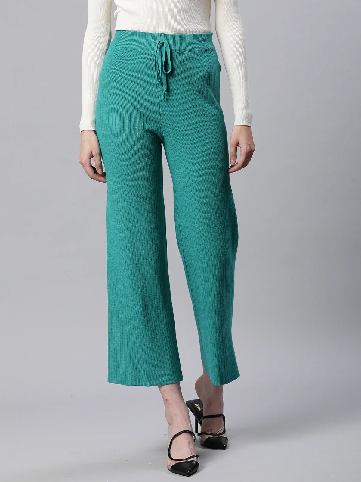 High Rise Green Flared Leg Lower
