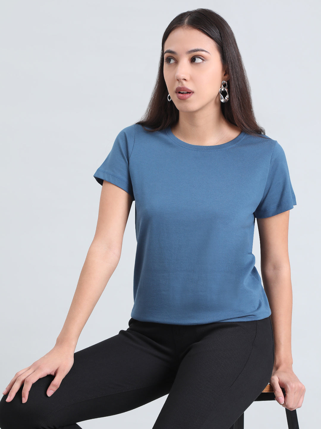 Cotton Jersey Crew Neck Slim Fit T-Shirt