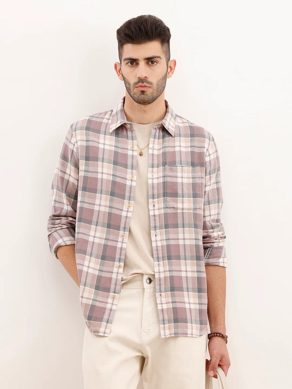 Oversized Fit Checkered Shirt | Multicolor