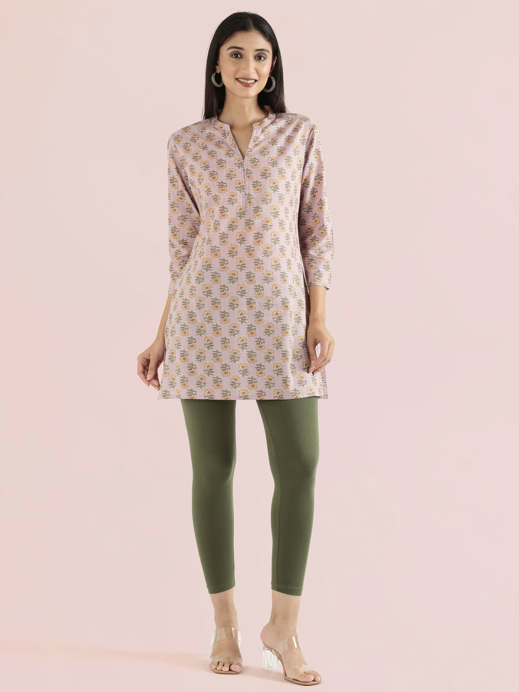 Cotton Sunflower Block Print Short Kurti