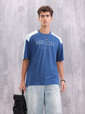 Graphic Printed Oversized Fit Cut &Sew T-Shirt | Blue
