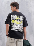 Bizarre Elements Oversized Cotton Back Print T-Shirt | Black