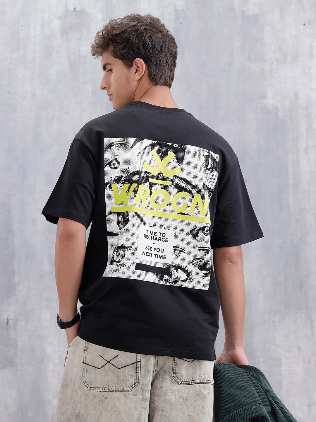 Bizarre Elements Oversized Cotton Back Print T-Shirt | Black