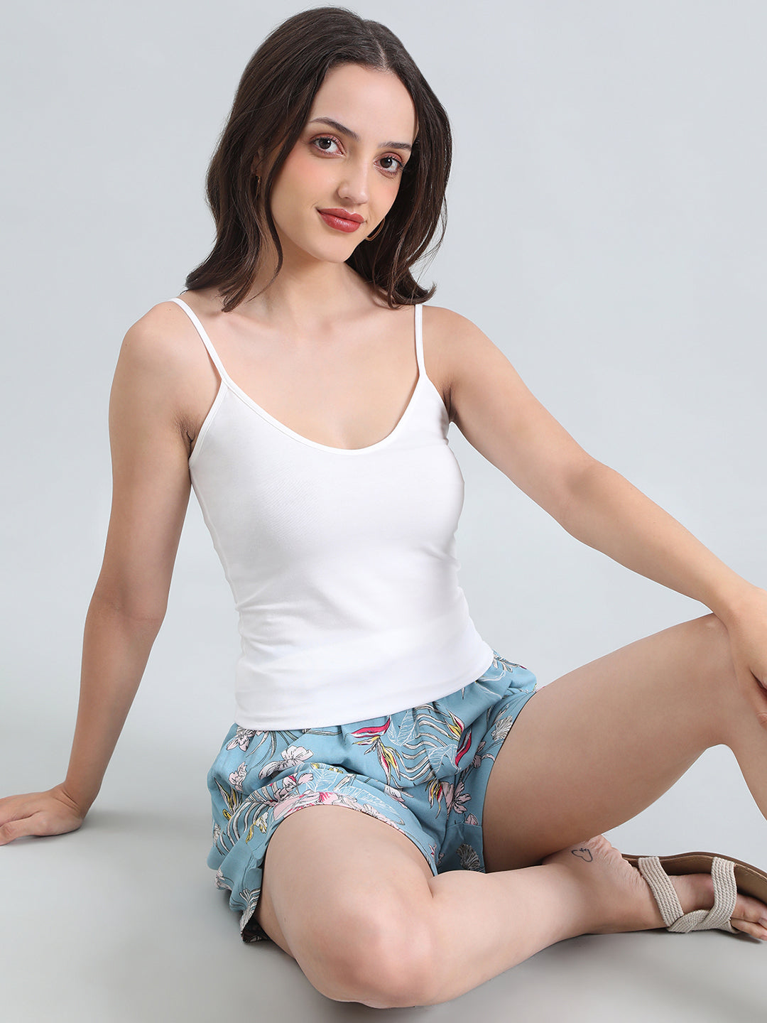 Cotton Stretch Square Neck Slip