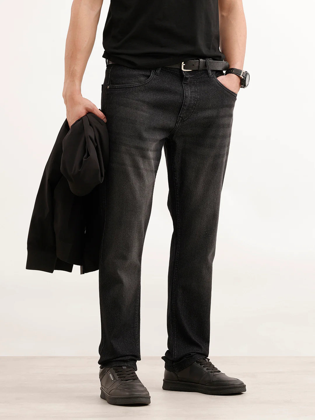 Classic Slim Fit Denim Jeans  | Dark Grey