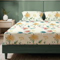 200 TC Glaced Cotton Microfiber Bedsheet with Pillow Covers - Petal Pop