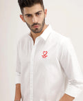 Slim Fit Placement Printed Shirt | White