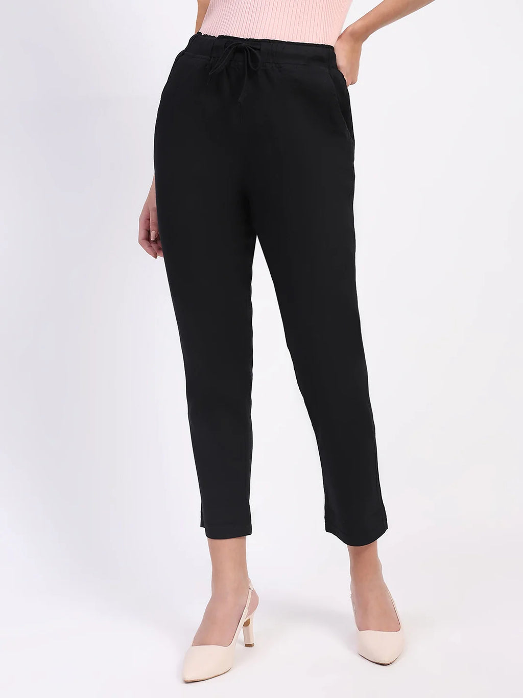 Regular Fit Black Lower With Pockets