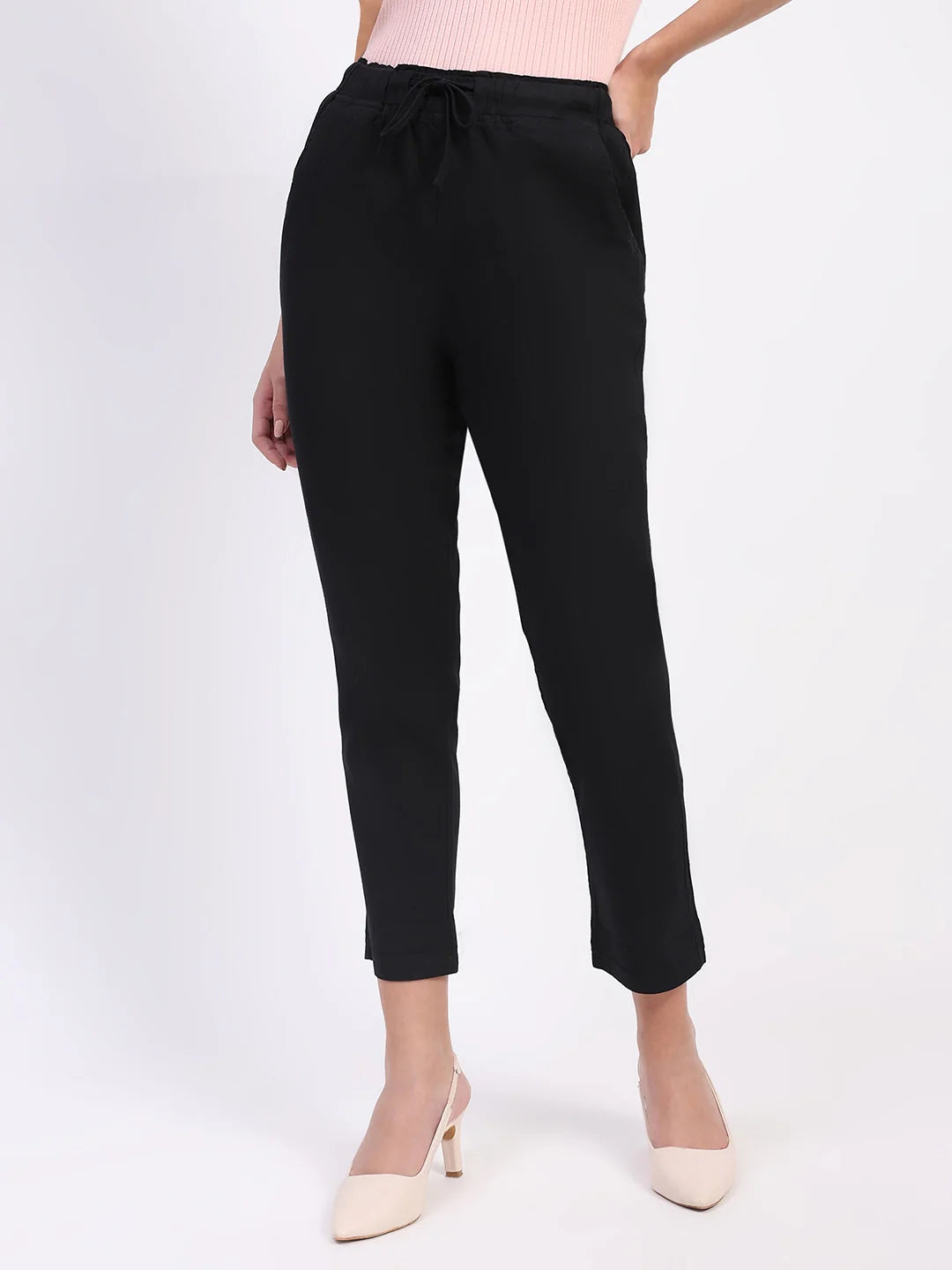 Regular Fit Black Lower With Pockets