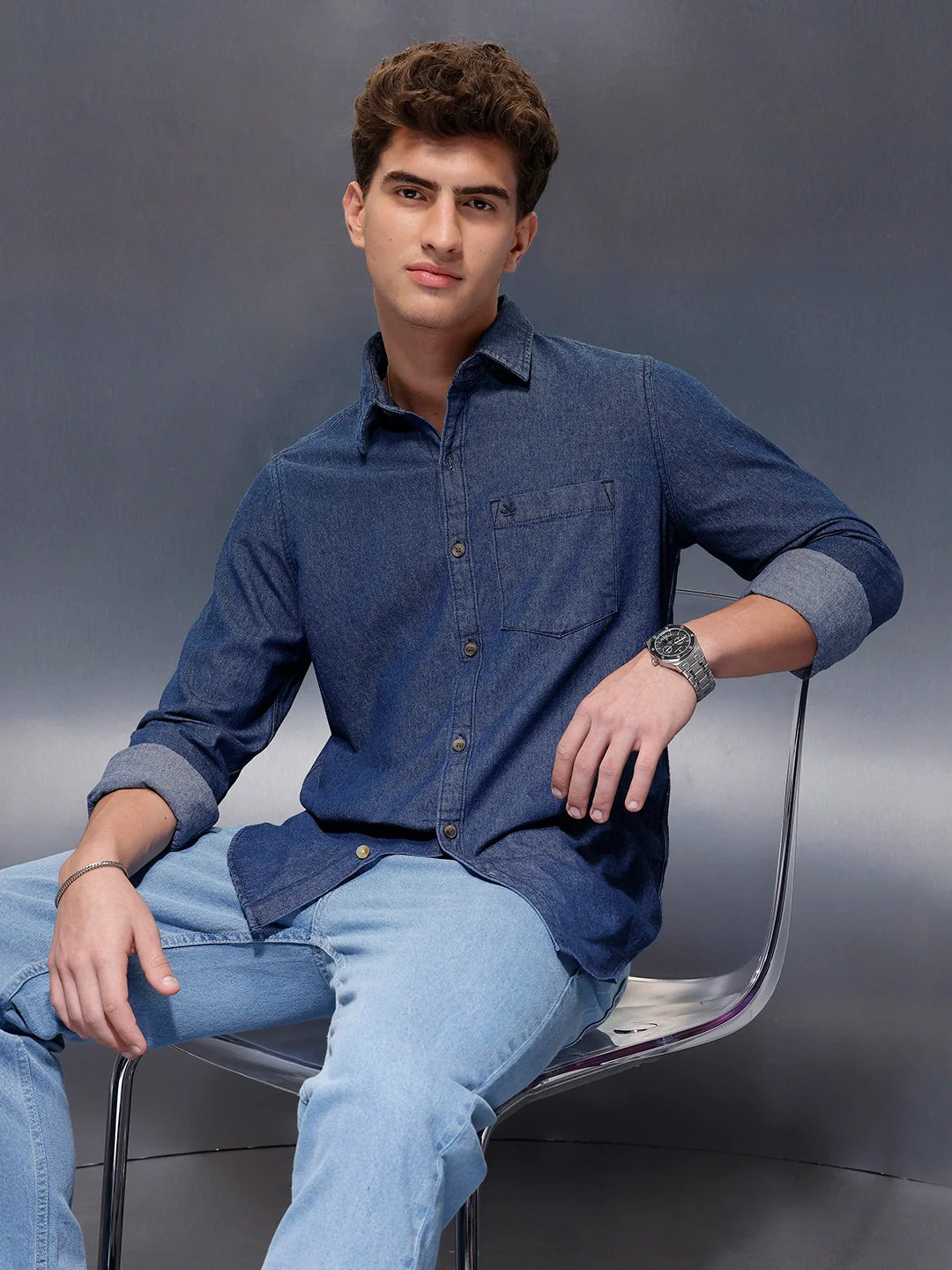 Men's Casual Slim Fit Shirt  | Blue