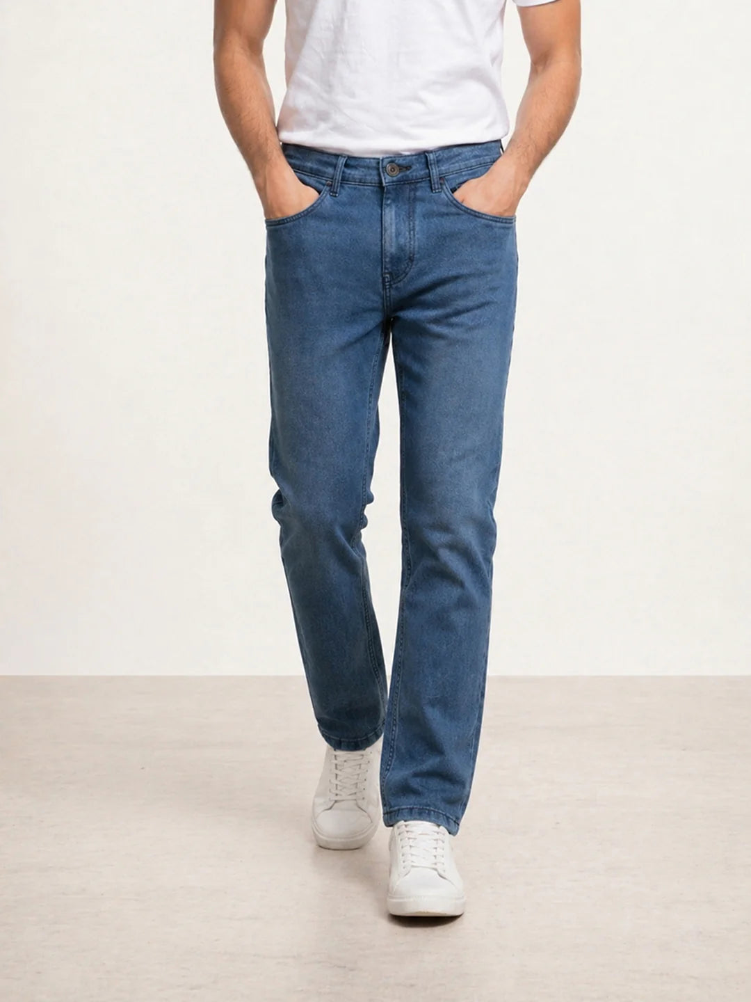 Solid Slim Fit Denim Jeans | Blue