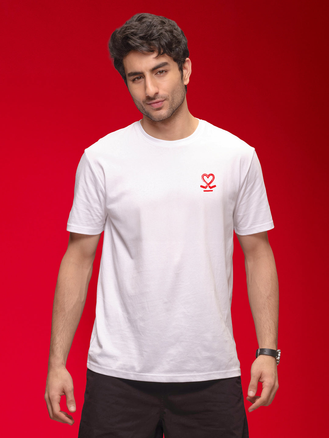 Slim Fit Placement Printed Tee | White