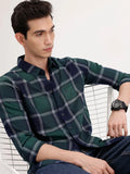 Regular Fit Checkered Shirt | Dark Green