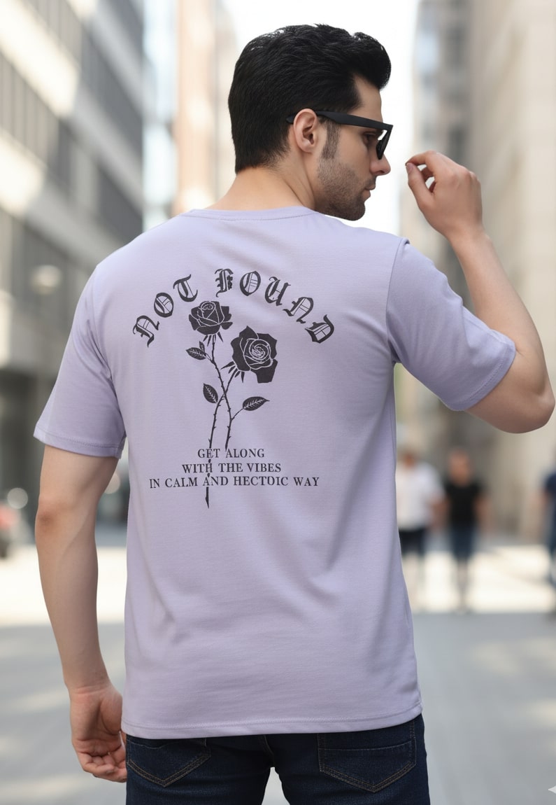 Men Purple Oversized Printed T-shirt
