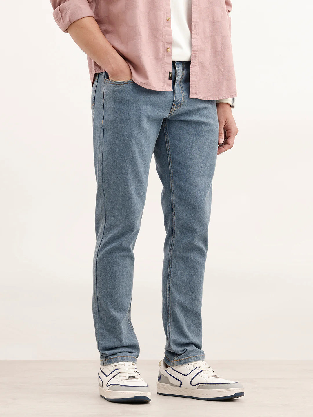 Faded Slim Fit Denim Jeans | Light Blue